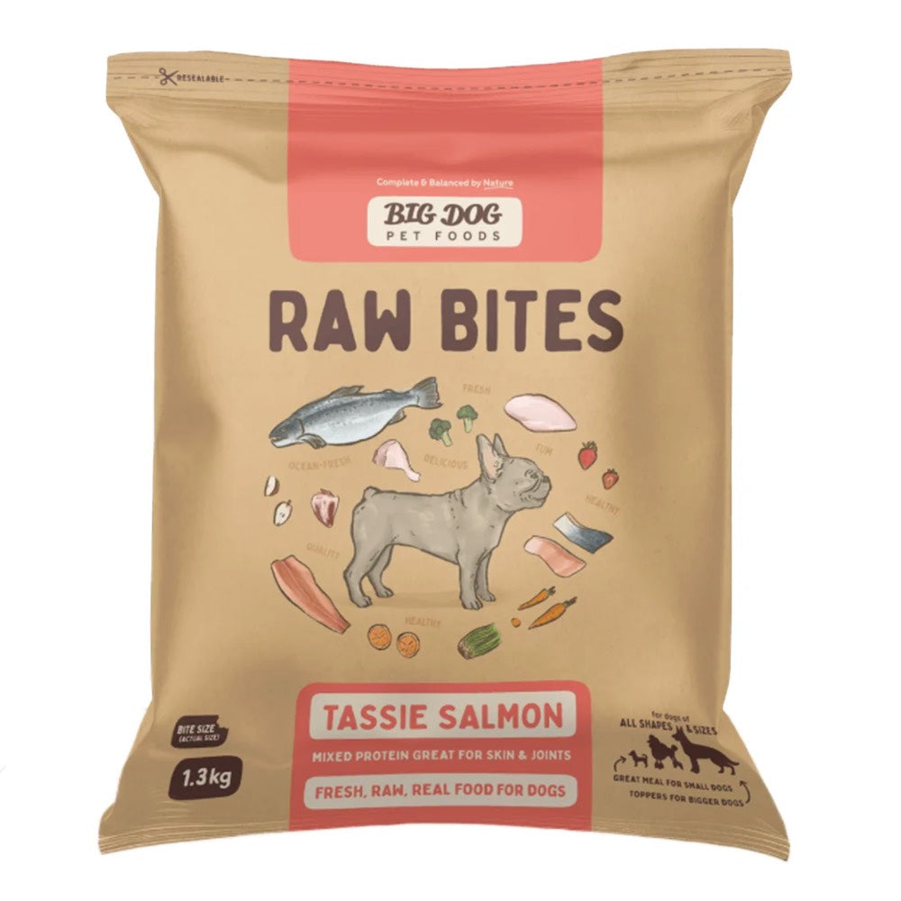 Big Dog Raw Bites Salmon Dog Food 1.3kg