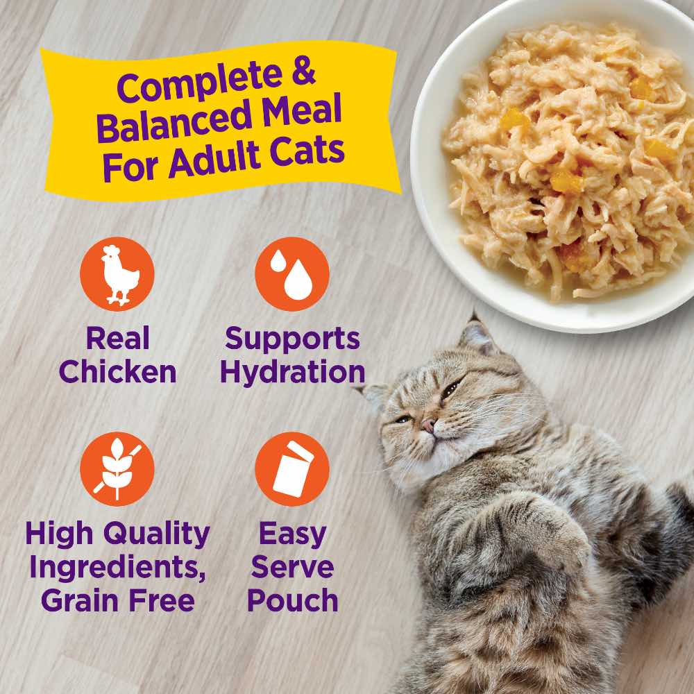 Wellness Appetizing Entrees Shredded Chicken Adult Pouch Cat Food 1.4oz