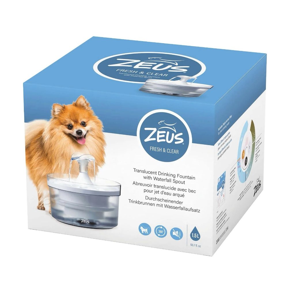 Zeus Fresh & Clear Water Fountain With Waterfall Spout 1.5L